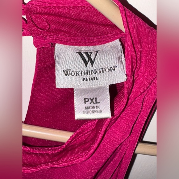 Y2K Chiffon Layered Fuchsia Top size Petite XL - Picture 7 of 7